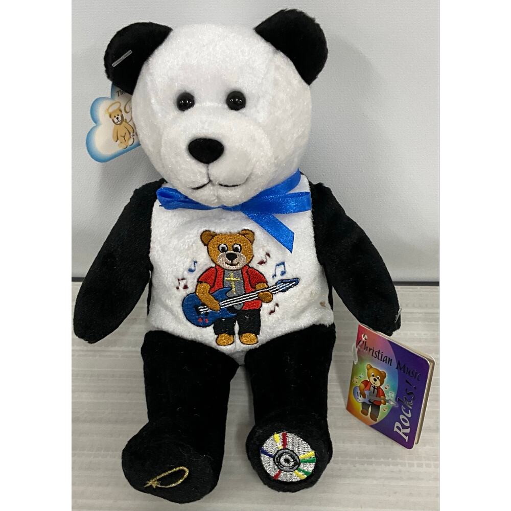 Vintage With Tags 9" Holy Bears CHRISTIAN MUSIC ROCKS! 2002 Bean Bag Plush